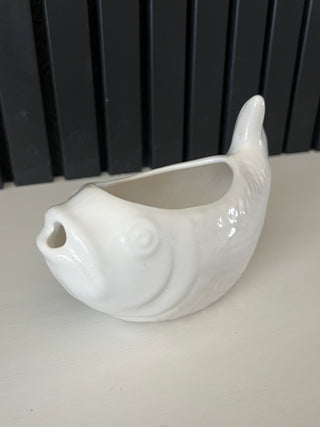 Ceramic white gravy boat