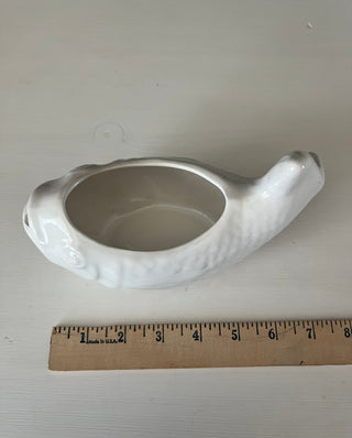 Ceramic white gravy boat