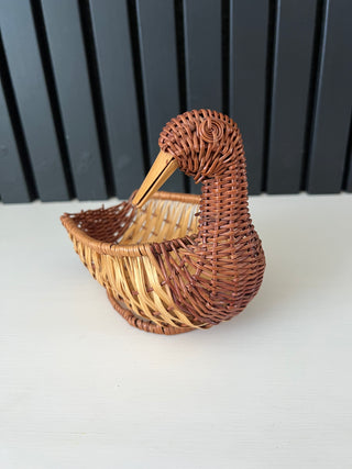 Vintage wicker duck basket