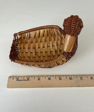 Vintage wicker duck basket