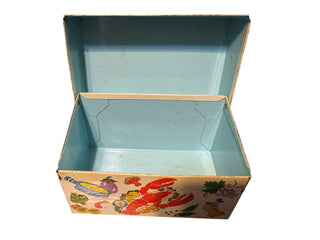 VTG 1960s Ohio Art Metal Recipe Box Tin - Retro Lobster & Salad MCM Kitchen