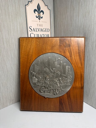 intage Chicago Skyline World Landmarks Ltd Wood Plaque