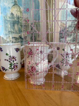 Floral Porcelain Pedestal Mugs Set of 5 – Gold Trim – Cottage Style