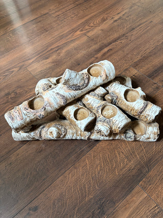 Birch Logs Hearth Candle Holder