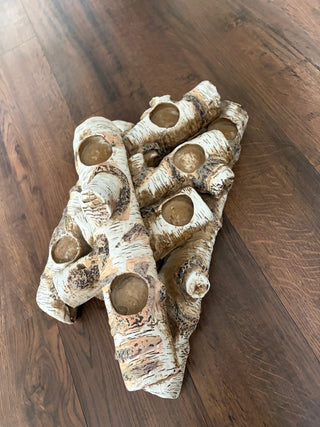 Birch Logs Hearth Candle Holder