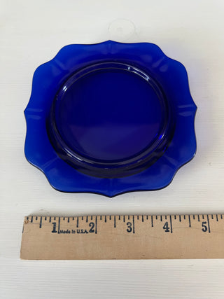 Cobalt blue glass dish