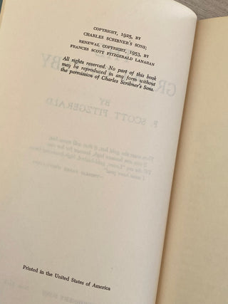 The Great Gatsby (1953 vintage book)