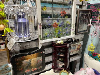 Floral Upcycled Vintage Window