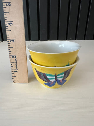 Yellow Japanese butterfly teacup