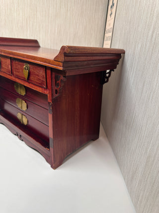Vintage Mid-Century Chinese Rosewood Altar Jewelry Chest