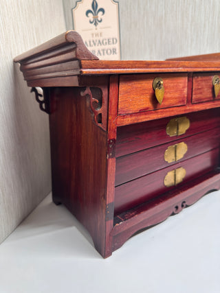 Vintage Mid-Century Chinese Rosewood Altar Jewelry Chest
