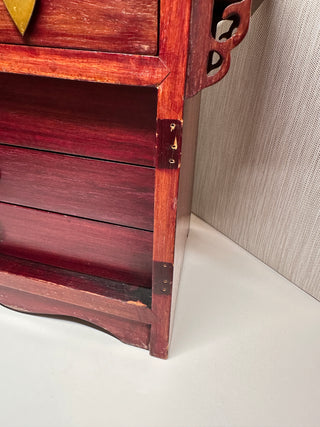 Vintage Mid-Century Chinese Rosewood Altar Jewelry Chest