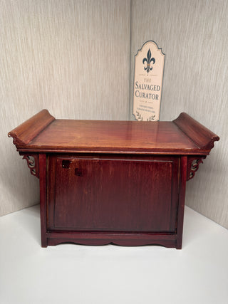 Vintage Mid-Century Chinese Rosewood Altar Jewelry Chest