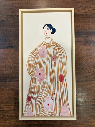 Floral Golden Lady Wall Hanging 9” x 18”
