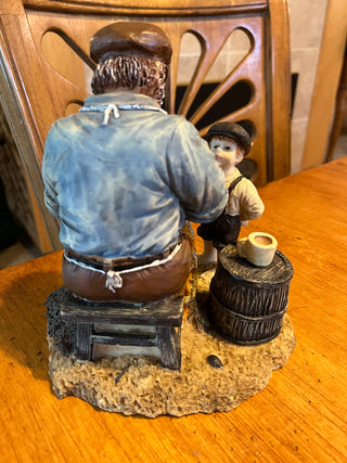 Sailor Mending A Fishnet With a Boy Collectable