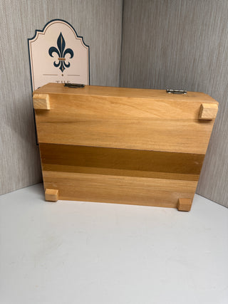 Vintage MCM Mixed Wood Marquetry Keepsake Box