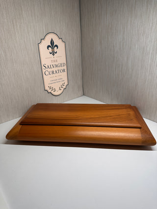 Vintage Early Winters Teak Valet Box Dresser Catchall Case