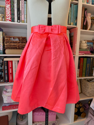 Naf Naf Paris Neon Pink Bow Front Full Skirt Size 40 -  French Fashion