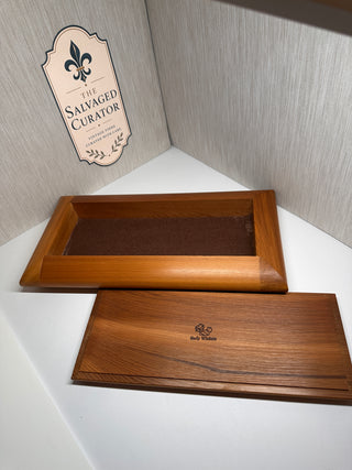 Vintage Early Winters Teak Valet Box Dresser Catchall Case