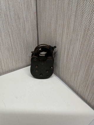 Antique-Style Cast Iron Padlock with Skeleton Keys