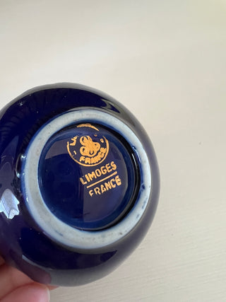 Limoges France miniature cobalt and gold porcelain plate