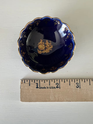 Limoges France miniature cobalt and gold porcelain plate