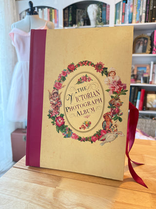 Vintage Victorian Photograph Album Book • Romantic Floral & Cherub Illustrations • Antique-Style Photo Album