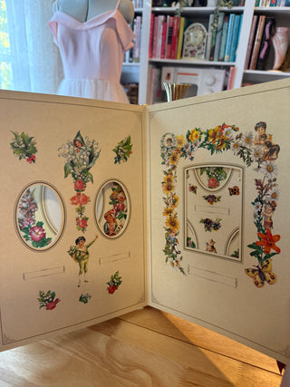 Vintage Victorian Photograph Album Book • Romantic Floral & Cherub Illustrations • Antique-Style Photo Album