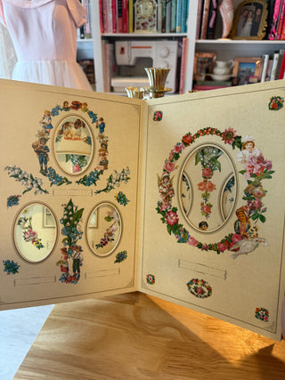 Vintage Victorian Photograph Album Book • Romantic Floral & Cherub Illustrations • Antique-Style Photo Album