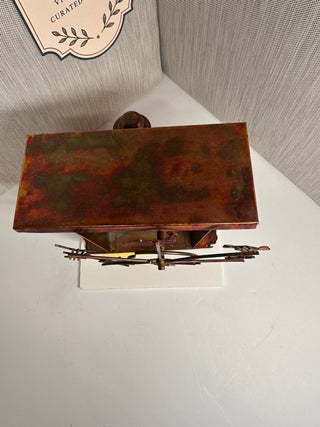 Vintage 1970s TAJ Copper Metal Piano Player Music Box – Plays "The Entertainer"