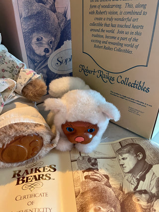 1990s Robert Raikes Stacie Bear w/ Kitty Fifi, w/ box and cert. RSV