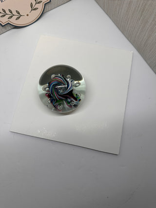 Vintage Harry Boyer Signed Studio Art Glass Controlled Bubble Swirl Paperweight
