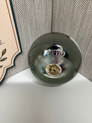 Vintage Harry Boyer Signed Studio Art Glass Controlled Bubble Swirl Paperweight