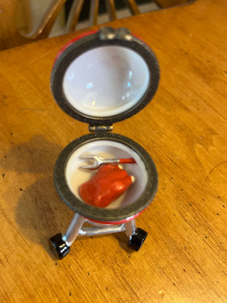 BBQ Trinket Box w/Minature Turkey and Fork Inside