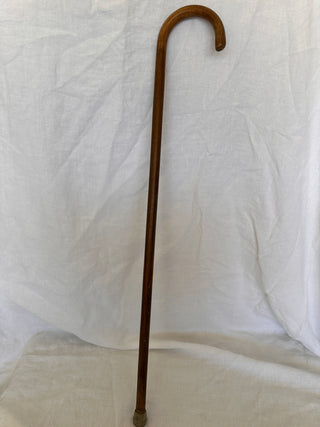 Classic Vintage Wooden Walking Cane with Crook Handle