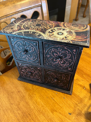 Custom Designed Gear  4 Drawer Wooden Chest