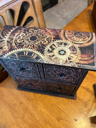 Custom Designed Gear  4 Drawer Wooden Chest