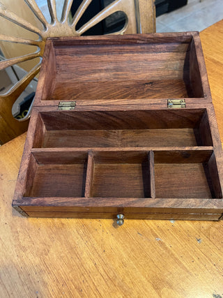 Custom Designed Bald Eagle Jewelry Case w/ Drawer and Brass Trim