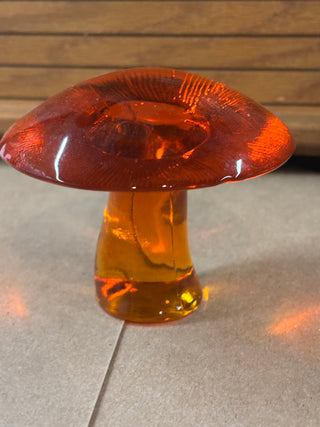 Vintage Orange Viking Glass Mushroom