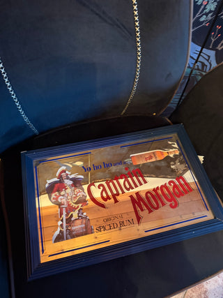 Capitain Morgan  Pirate Spiced Rum Mirror Sign Bar sign 17" X 11" VV