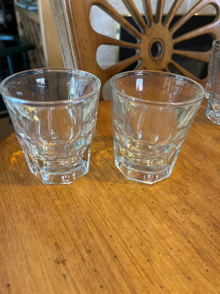 (Set of 2) Heavy Glass Vintage Whiskey Glasses