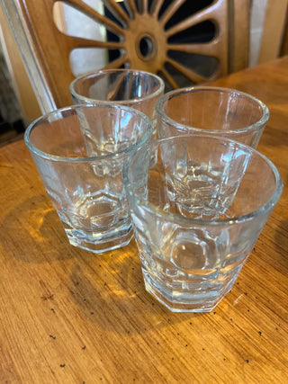 (set of 4) Vintage Glass Low Ball Whiskey Glass