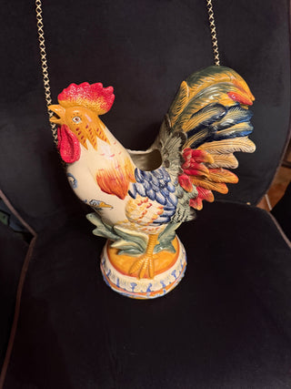 Vintage Fitz & Floyd Ricamo 14" Rooster Series Pitcher 12" Jug VV