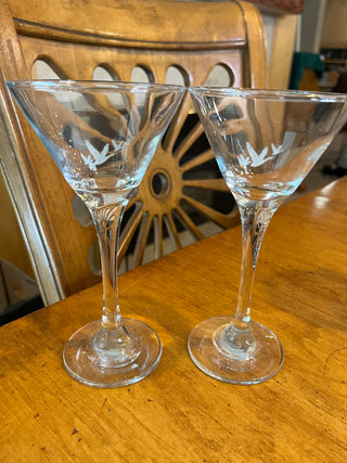 (Set of 4) Grey Goose Vodka Carafe, Two Glasses and  Matching Steel Spoon