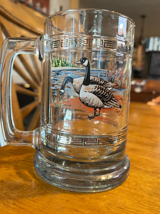 Vintage Princess House Canadian Goose Heavy Glass Beer Mug