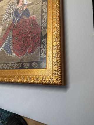 Vintage 1990s Bombay Company Kay Jackson "Guardian Angel of Flight" Framed Art Print with Gold Foil Accents