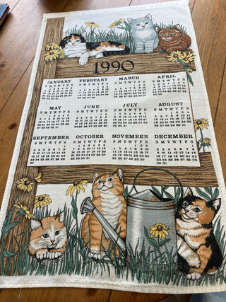 1990 Cat Calendar Linen