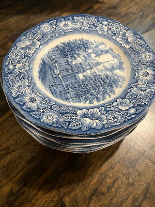 Vintage Liberty Blue 9 3/4" Independence Hall Dinner Plate