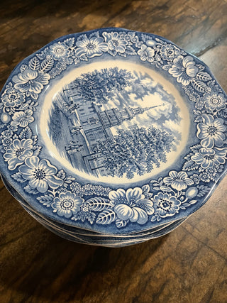 Vintage Liberty Blue 9 3/4" Independence Hall Dinner Plate