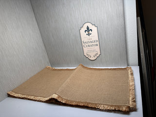 Simply Jute 12" x 90" Natural Burlap Table Runner with No-Fray Fringed Edge